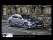A third image of a Mercedes wrapped with Matte Purple Blue Iridescent Wrap Vinyl