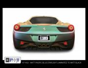 Ferrari wrapped with KPMF Matte Pacific Blue Starlight Laminate vinyl