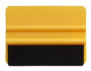 4 inch yellow plastic squeegee with felt on one edge from Lidco Products