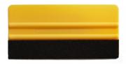 6 inch yellow plastic squeegee with felt on one edge from Lidco Products